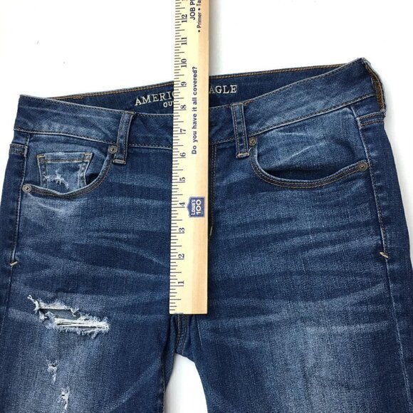 American Eagle Women's Skinny Jeans Super Stretch Distressed size 4 length 28" - Picture 4 of 12